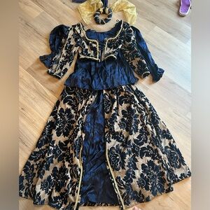 Luxurious Navy and Gold Women's Gown
